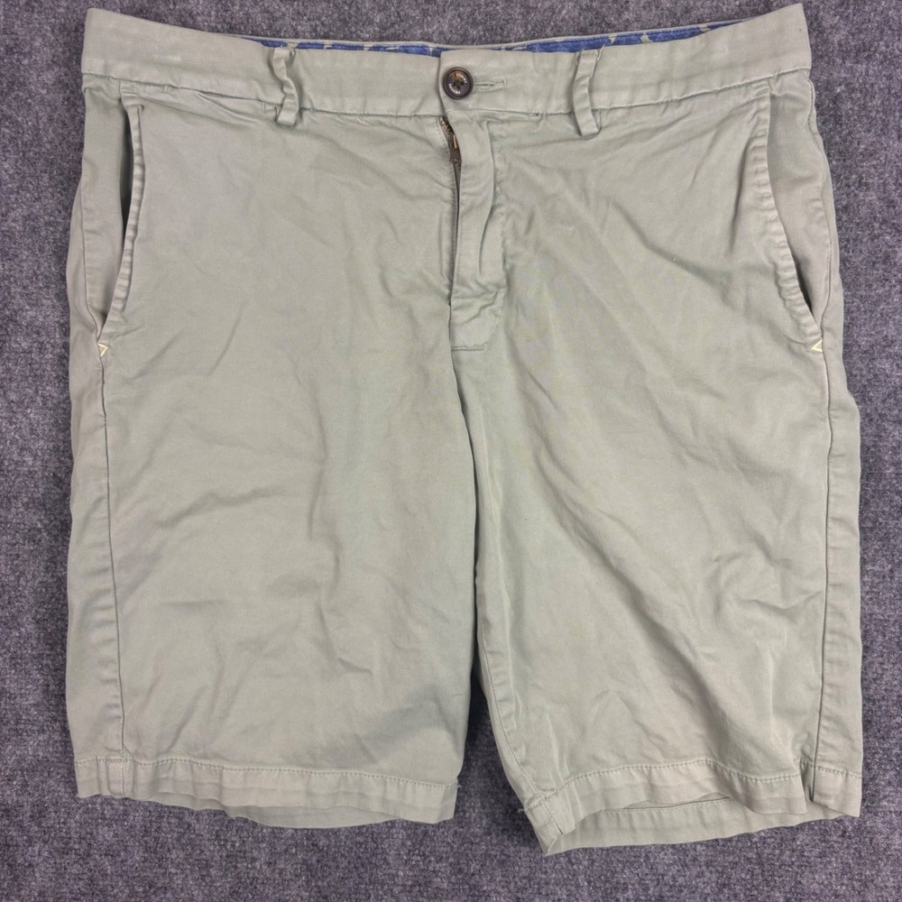 Tommy Bahama Boracay Mens 32 Shorts Sage Green Pima Cotton Modal Stretch Chino